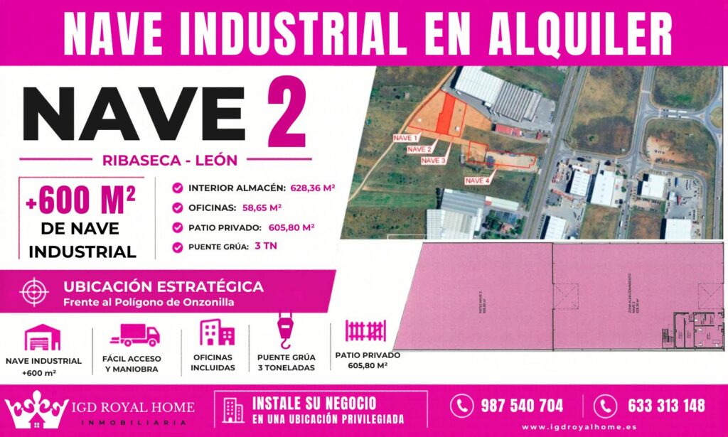 Nave industrial en alquiler en Ribaseca León