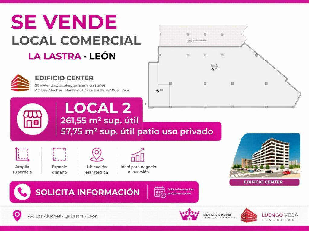 Local comercial en venta en La Lastra con patio privado